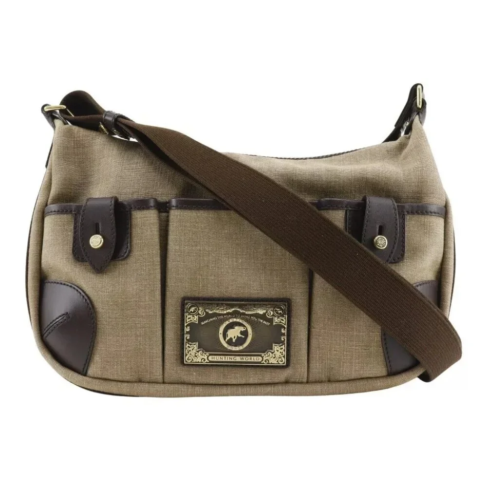 HUNTING WORLD Shoulder Bag beige canvas Women - Picture 2 of 9